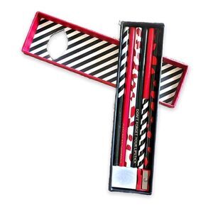 Lulu Guiness Pencil Case with 6 Pencils, Eraser and Sharpener NWT